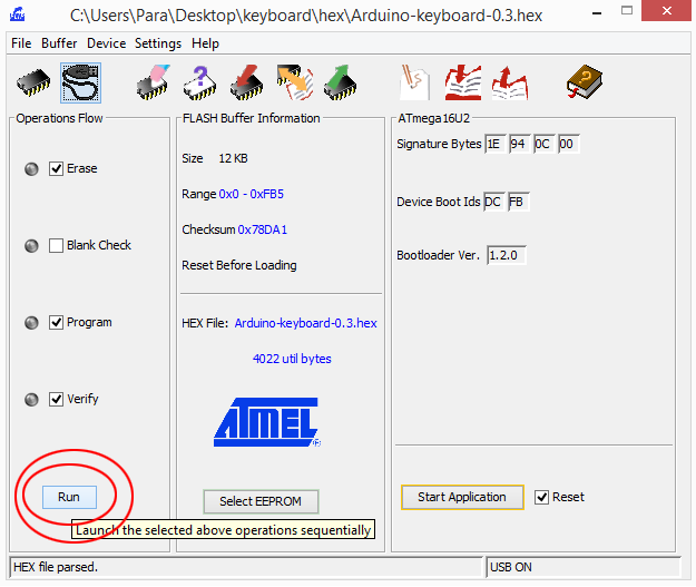 FLIP - Press RUN Not Start Application