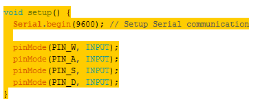 CODE - Write the Setup Function